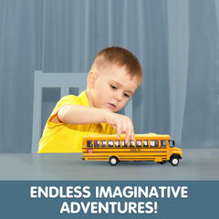 Liberty Imports diecast bus for kids ages 3 and up, sturdy for hours of play.