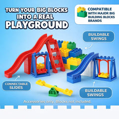 Liberty Imports playground blocks with swings foster social play and teamwork among toddlers.