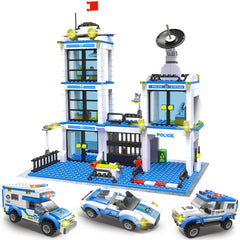 Liberty Imports City Police Station set with 736 pieces for imaginative play and building detail