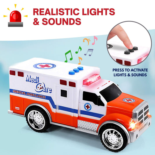 Liberty Imports fire truck vehicle featuring extendable ladder for interactive rescue play