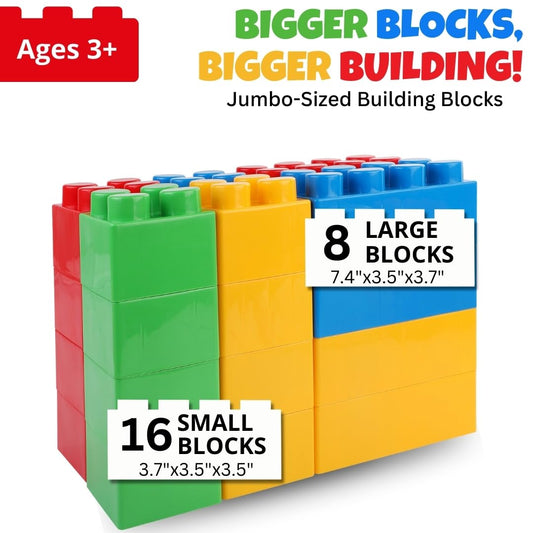 Liberty Imports giant blocks 2x2 build for creative forts and imaginative stories.