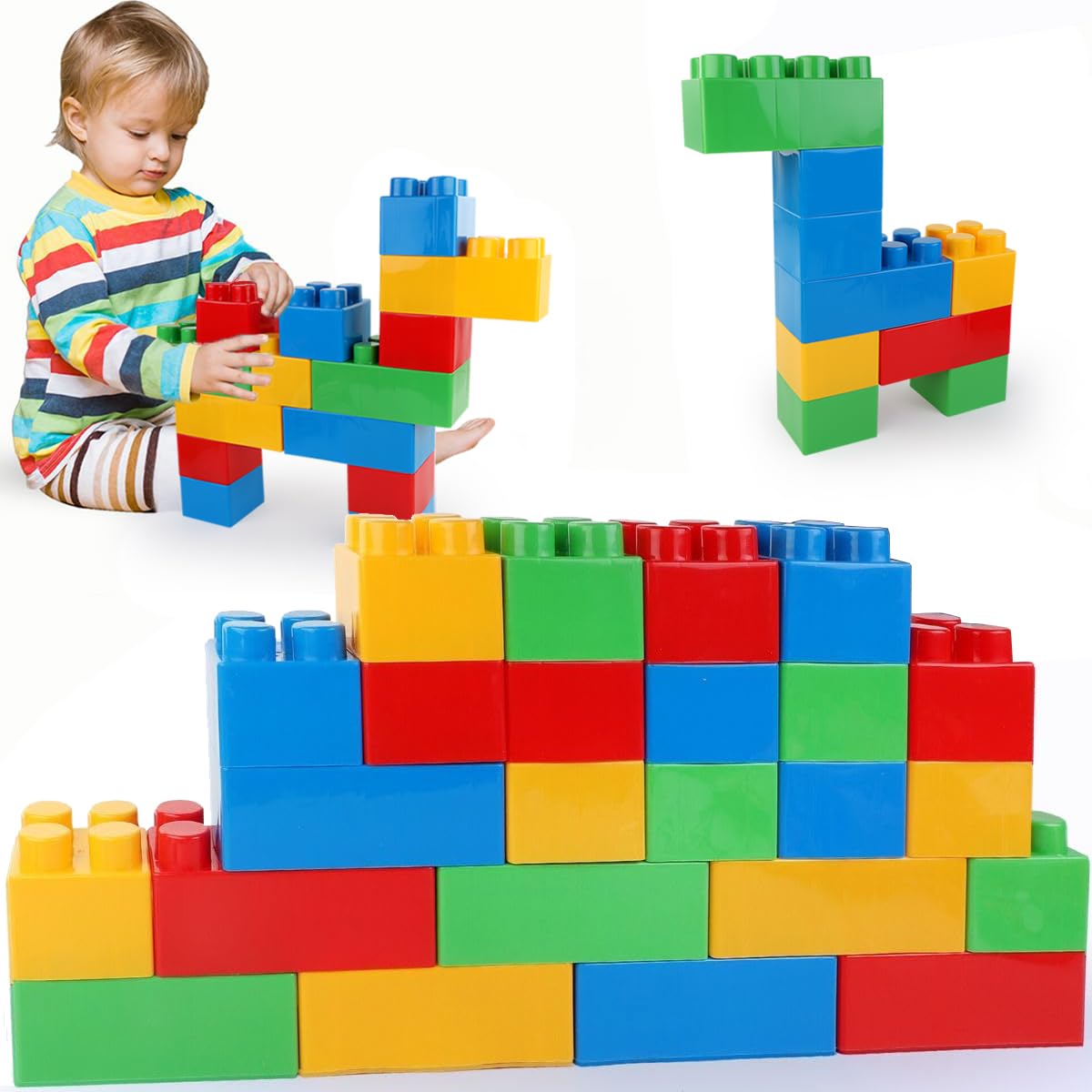 Liberty Imports giant blocks 2x4 stack for open-ended play and motor skill development.