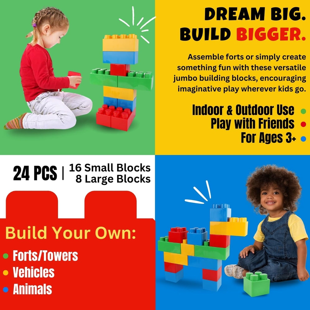 Liberty Imports BPA-free plastic blocks ensure safe, tactile exploration.