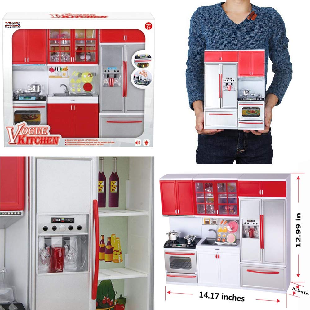 Liberty Imports Gourmet Red Doll Kitchen Play Food to round out imaginative dining setups