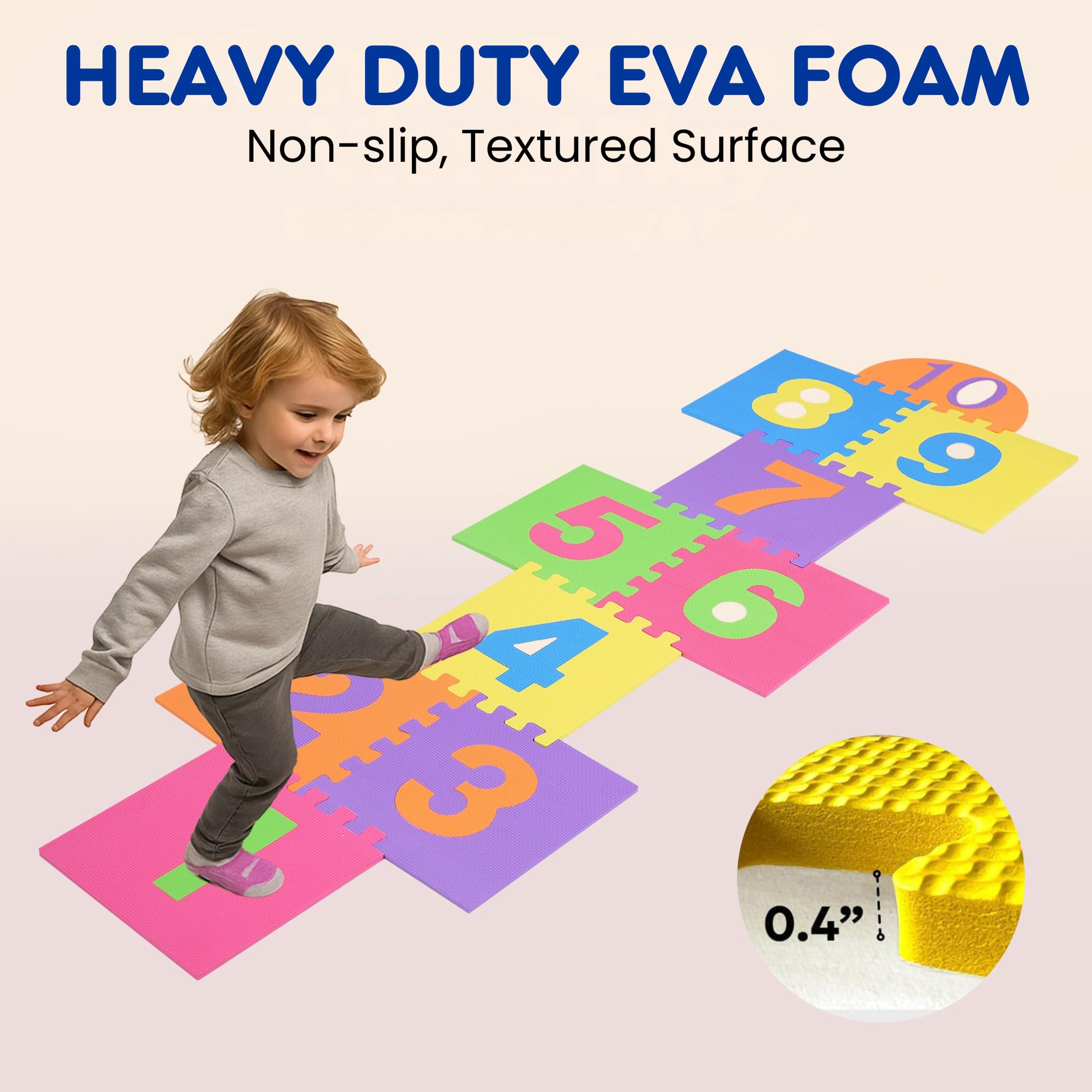 Bright colors enhance visual stimulation during number-themed learning play