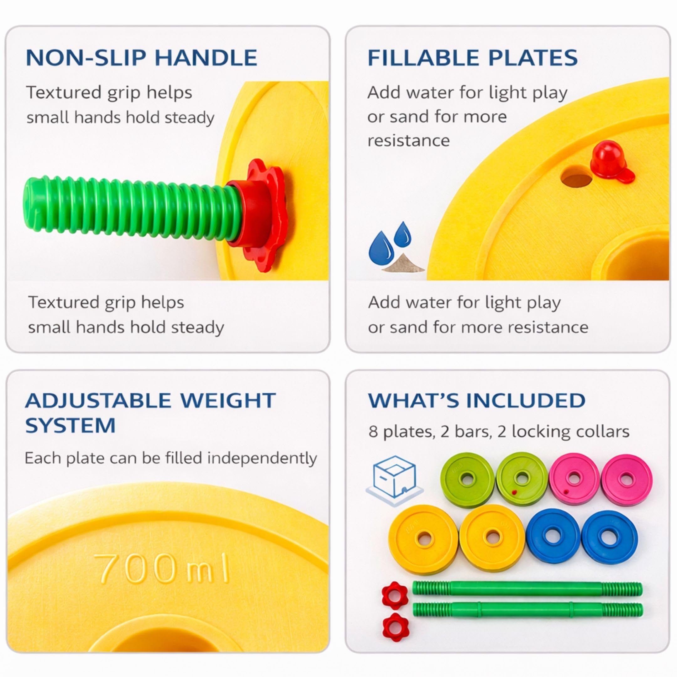 Anti-skid handle offers a comfortable grip for safe stacking and lifting.