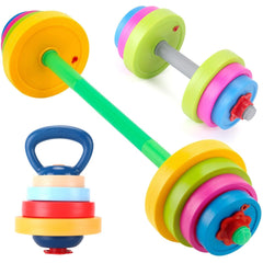 Liberty Imports kids exercise weight set dumbbell front view promotes safe, imaginative strength play.