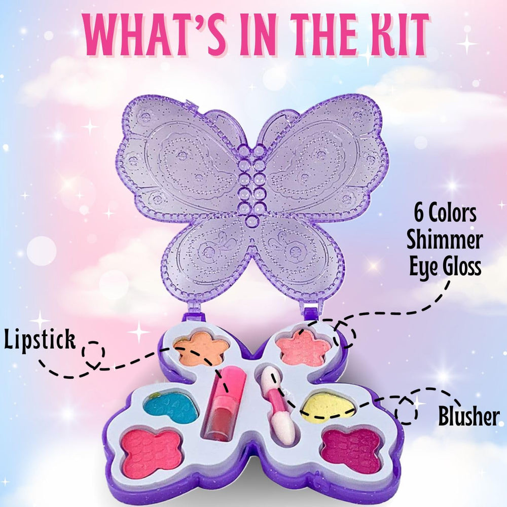 Liberty Imports Butterfly Palette with bright shadows for creative party-ready looks.