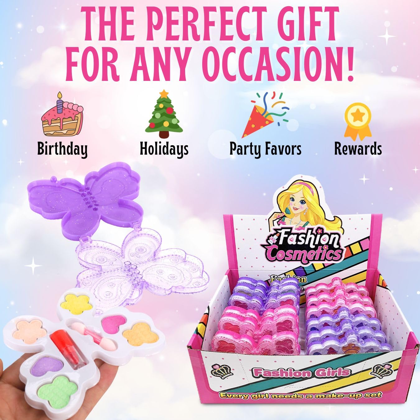Liberty Imports kid-safe makeup kit designed for ages 5 and up.