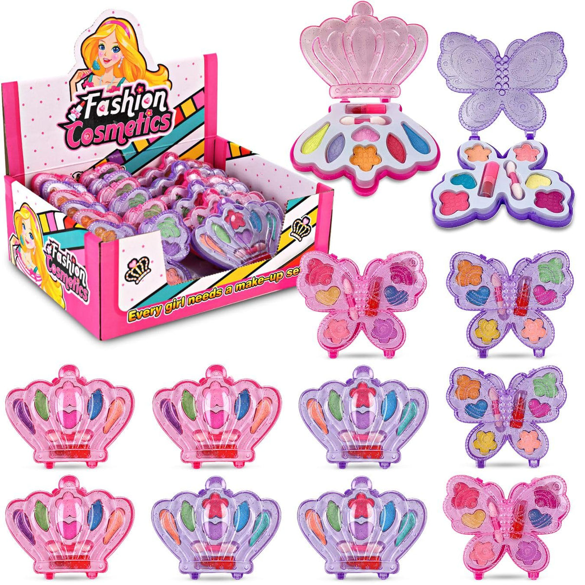 Liberty Imports Kids Makeup Kit Princess Purse with washable colors for safe pretend play.
