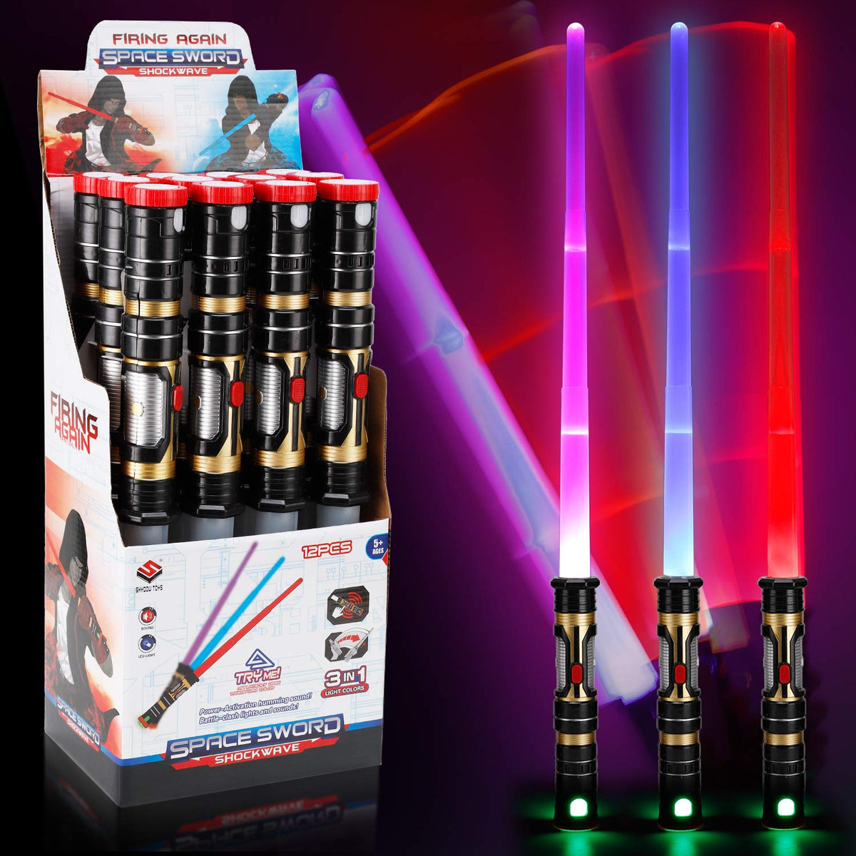 Liberty Imports LED saber with blue color-changing blade, great for cosplay and parties.