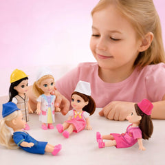 Liberty Imports Little Career dolls in Doctor outfit for caring role-play scenarios.