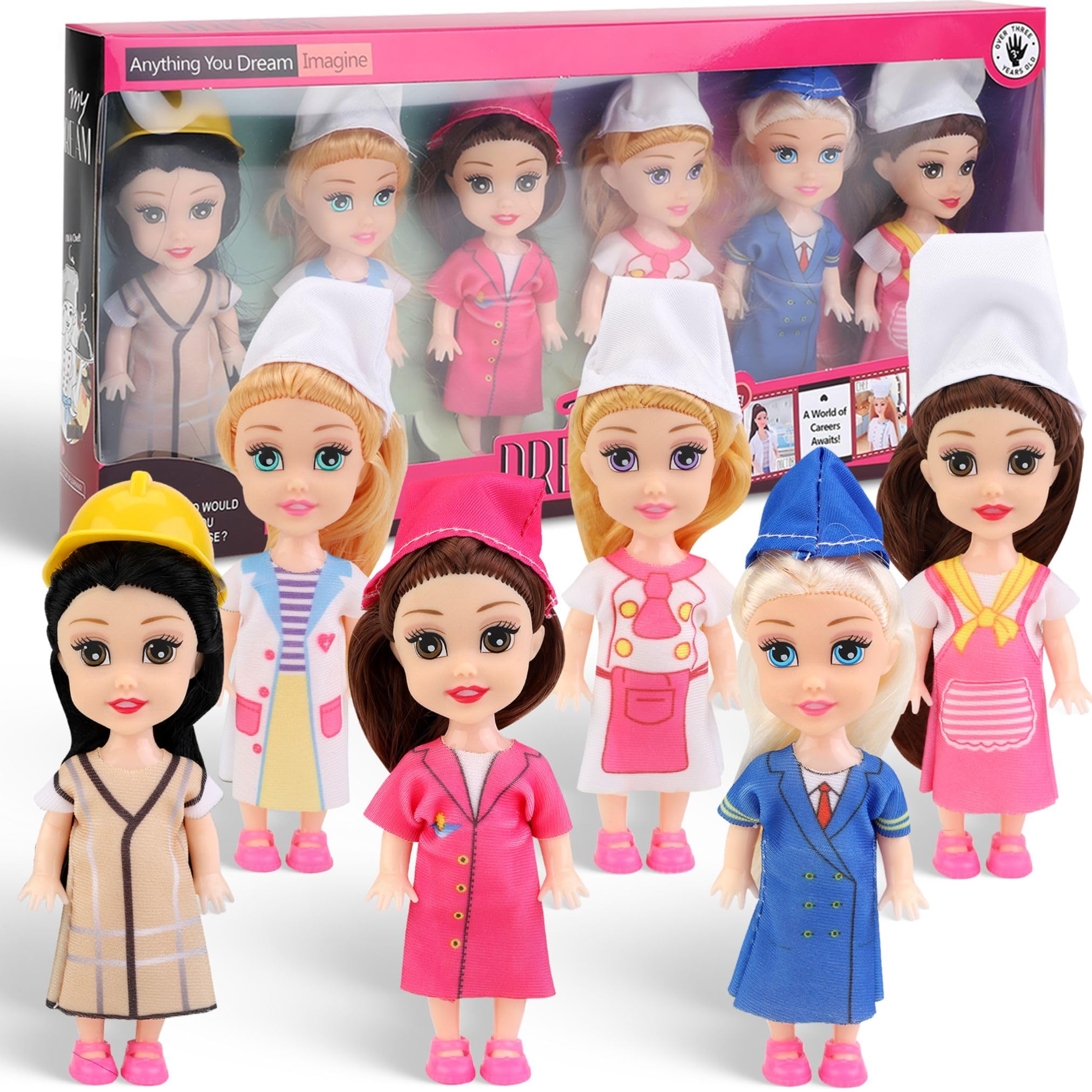 Liberty Imports Little Career dolls in Engineer outfit for imaginative STEM play.
