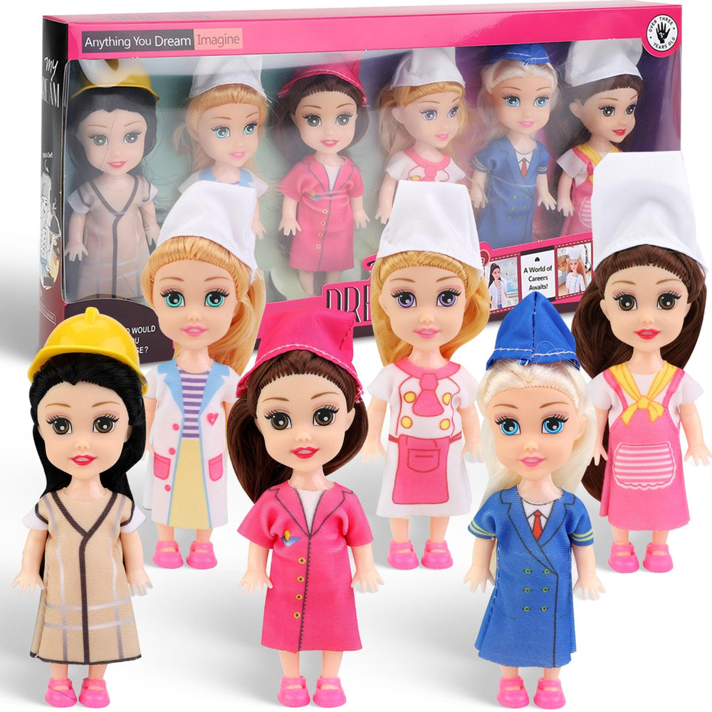 Liberty Imports Little Career dolls in Engineer outfit for imaginative STEM play.