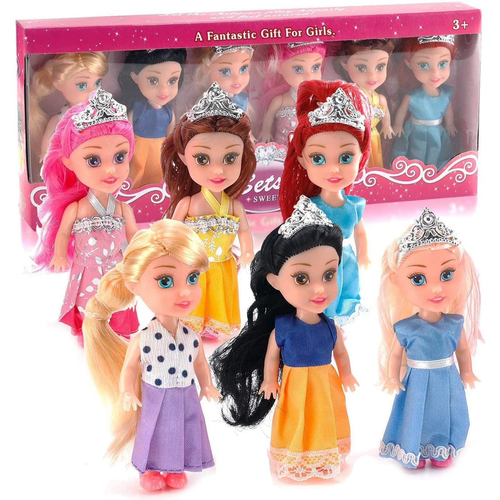 Liberty Imports Little Royal Princess dolls in dresses for imaginative play and dress-up fun