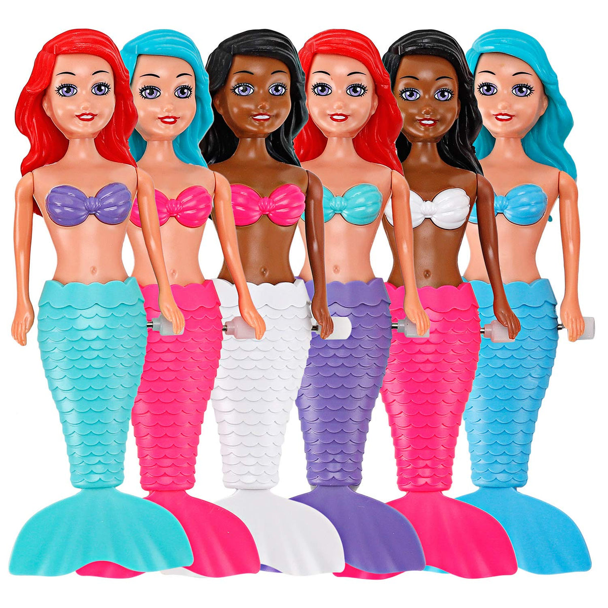 Liberty Imports Mermaid tail-flap bath toy winds up for bath time fun and water play.