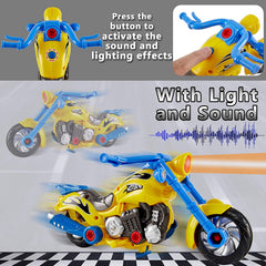Liberty Imports motorcycle assembly parts support sequencing and problem-solving during pretend play.