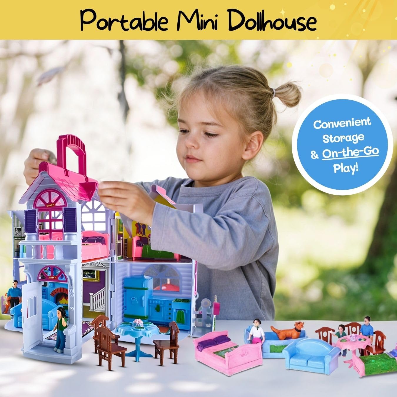 Liberty Imports My Pretty Dollhouse Bedroom Set invites bedtime stories and private rooms.