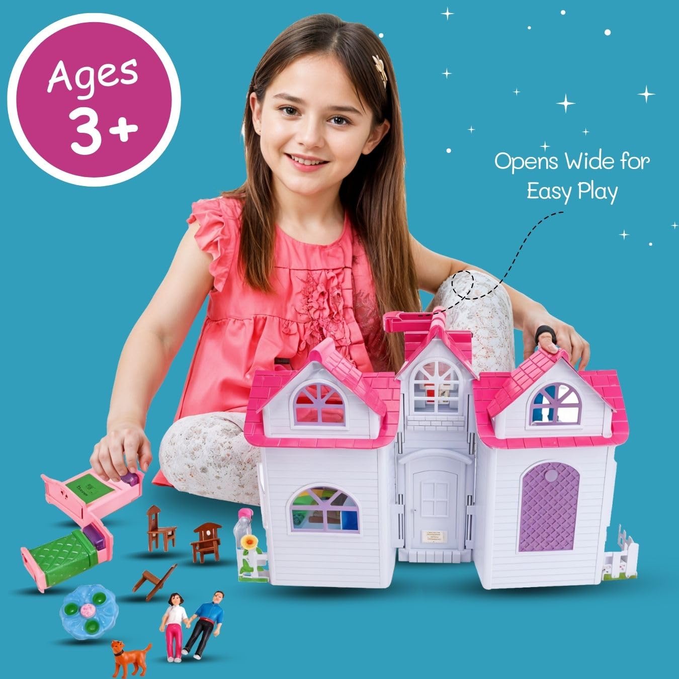 Liberty Imports My Pretty Dollhouse Dining Area supports social play and family meals scenes.