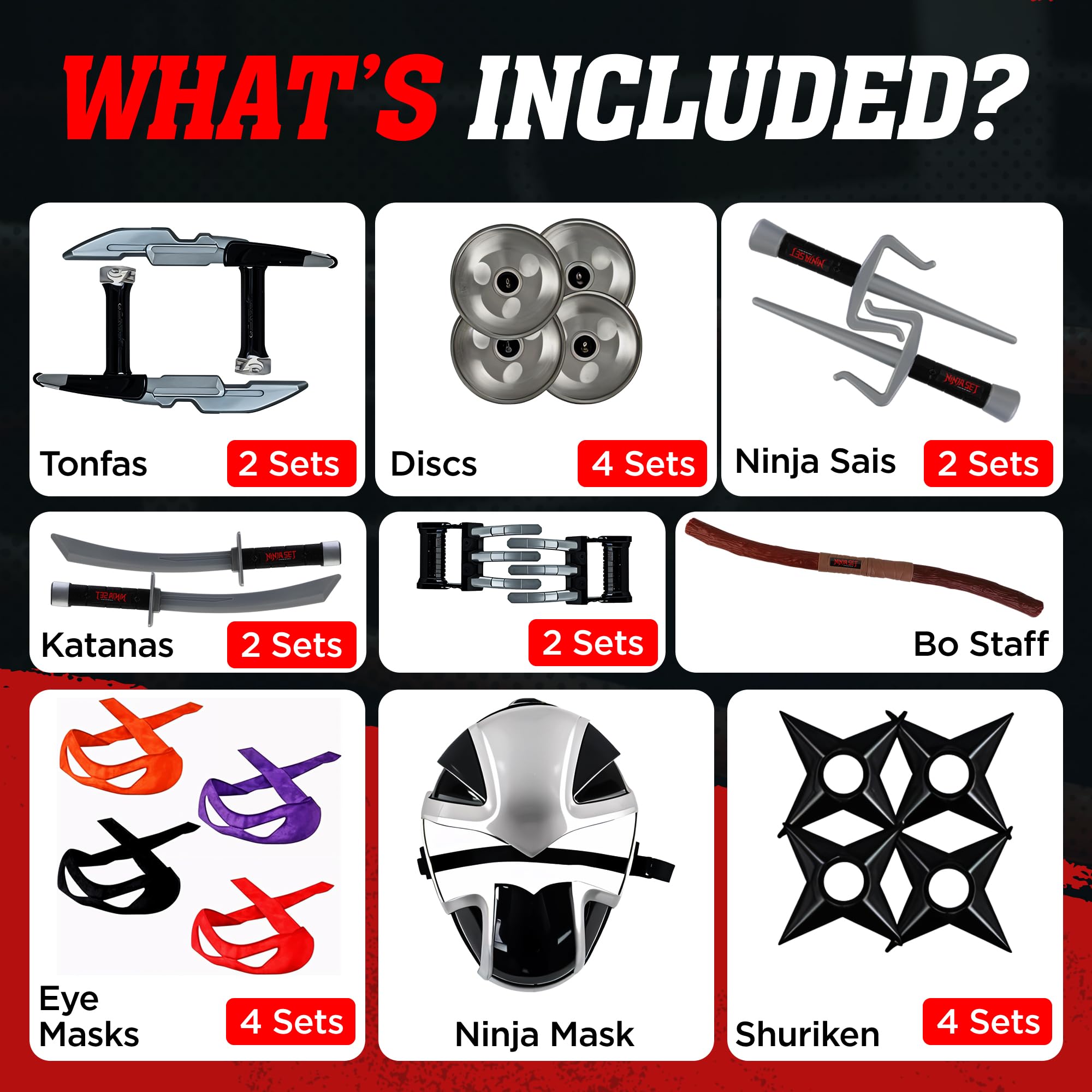 Liberty Imports Ninja Warrior costume accessories for costume play