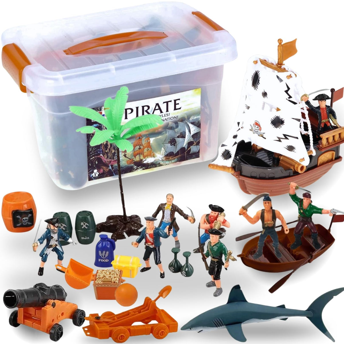 Liberty Imports pirate bucket storage keeps play organized and portable.