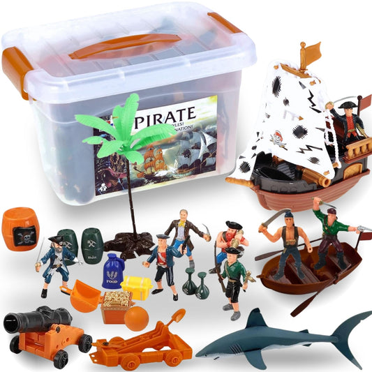 Liberty Imports pirate bucket storage keeps play organized and portable.