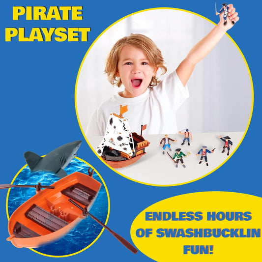 Liberty Imports pirate ship 6.5-inch provides durable, interactive play on any surface.