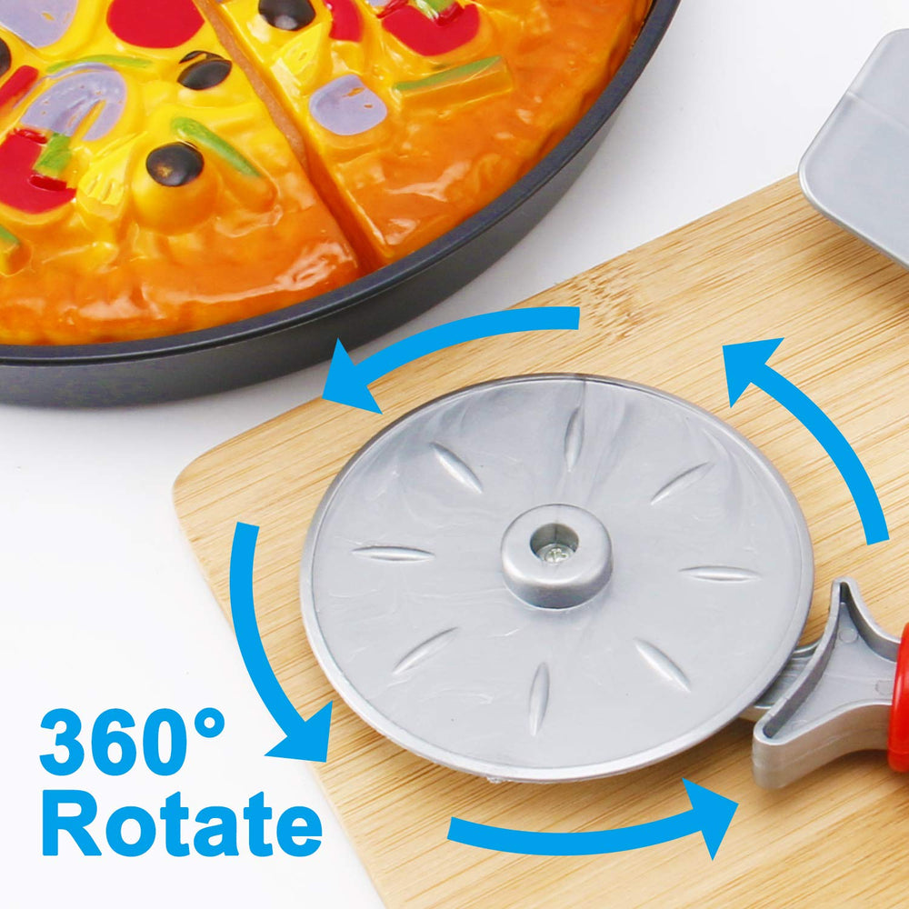 Liberty Imports pizza cutter in action sparks realistic slicing sounds