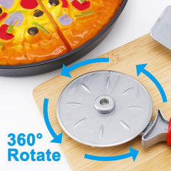 Liberty Imports pizza cutter in action sparks realistic slicing sounds