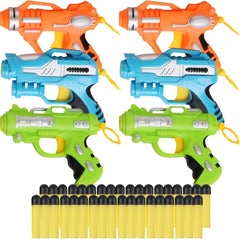 Liberty Imports six-pack mini foam dart blasters side view for safe indoor battles