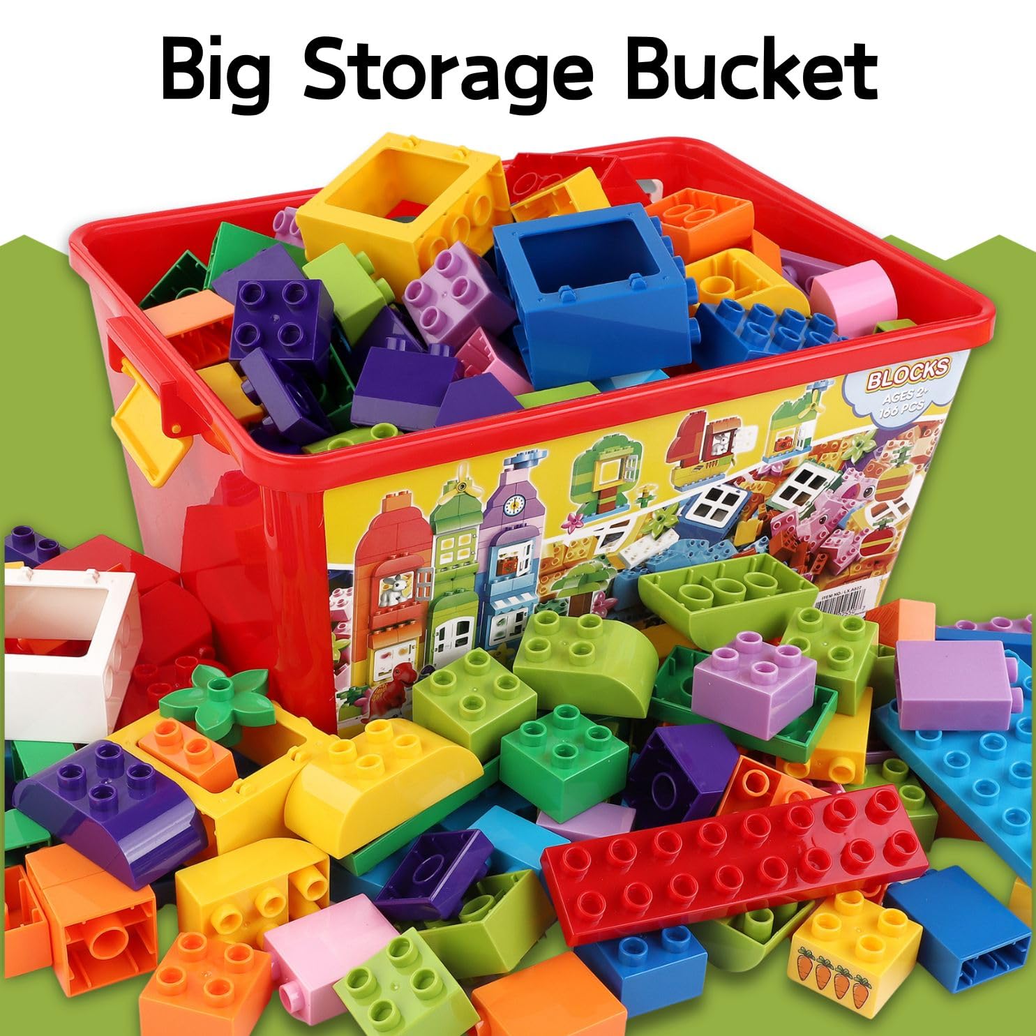 Liberty Imports storage bucket with handle for easy transport and cleanup.