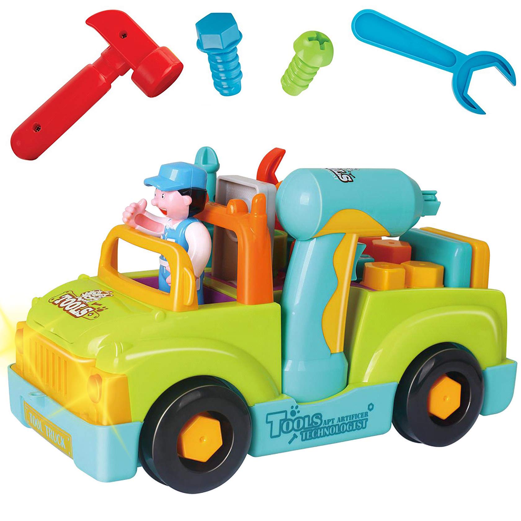Liberty Imports toddler tool set truck front view enhances imaginative play and fine motor skills