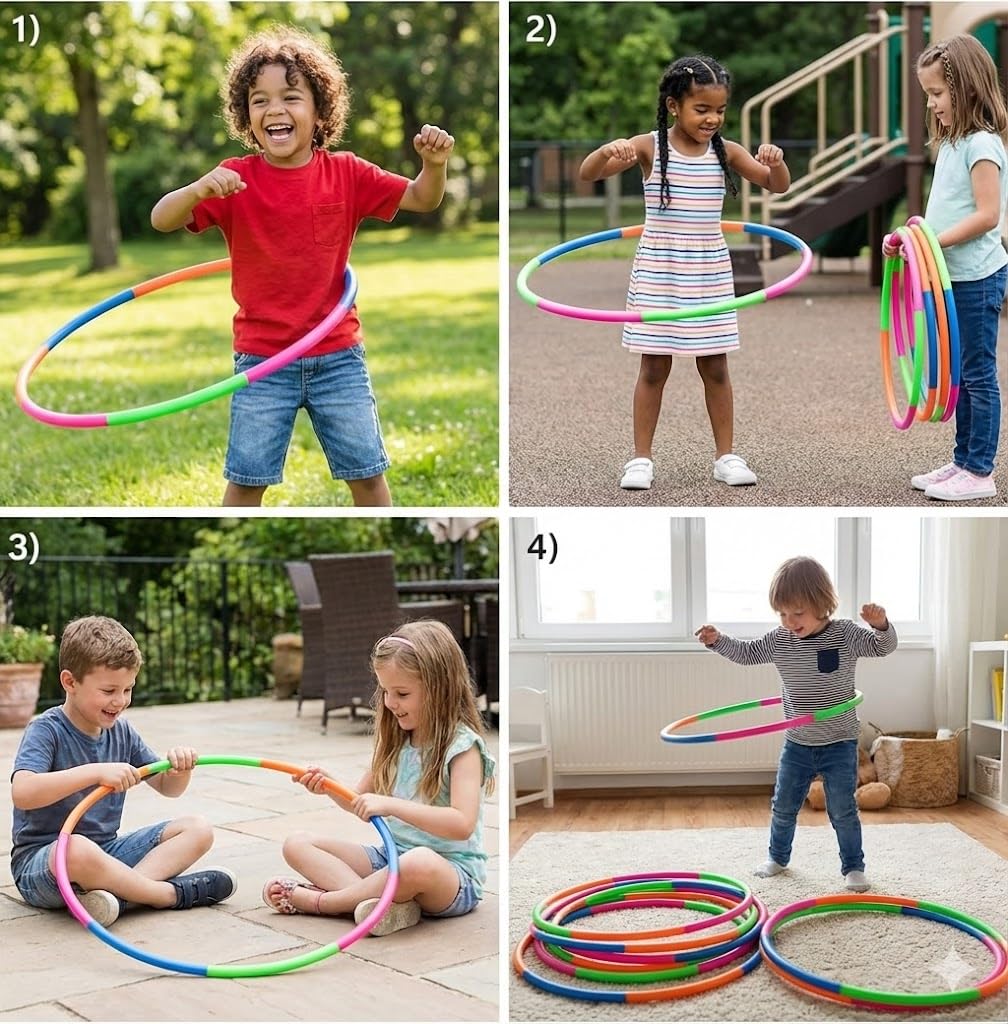 Adjustable snap-together design of Liberty Imports Toy Hoop Bundle in use