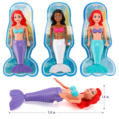 Liberty Imports mermaid pack engages kids in bath or pool play with wind-up action.