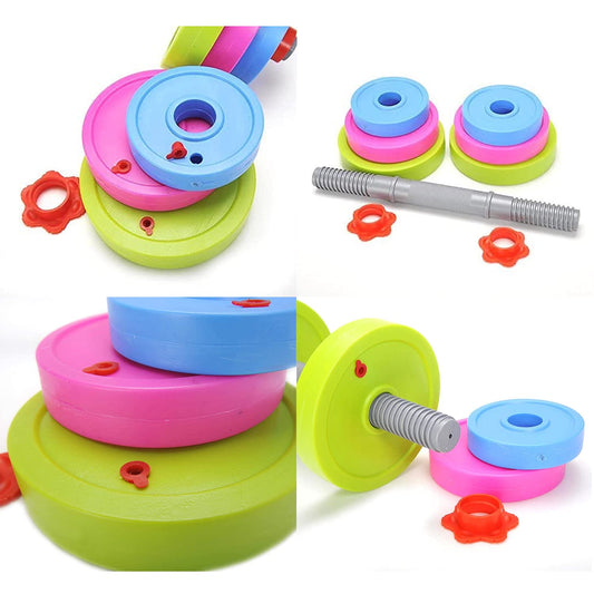 Liberty Imports weight plates filled with sand or water for adjustable play