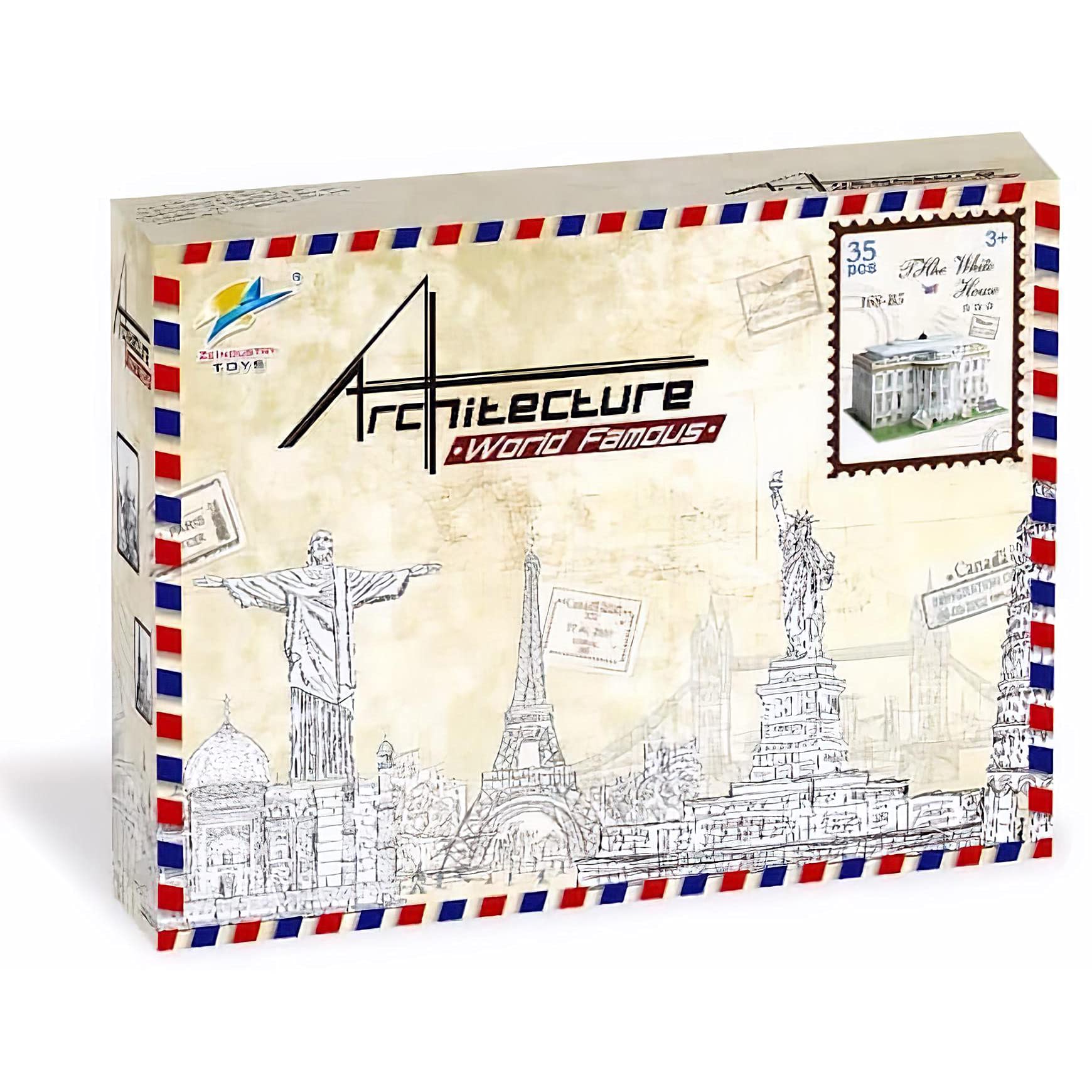 Liberty Imports White House 3D puzzle – desk-ready model height 7+ inches for eye-catching décor
