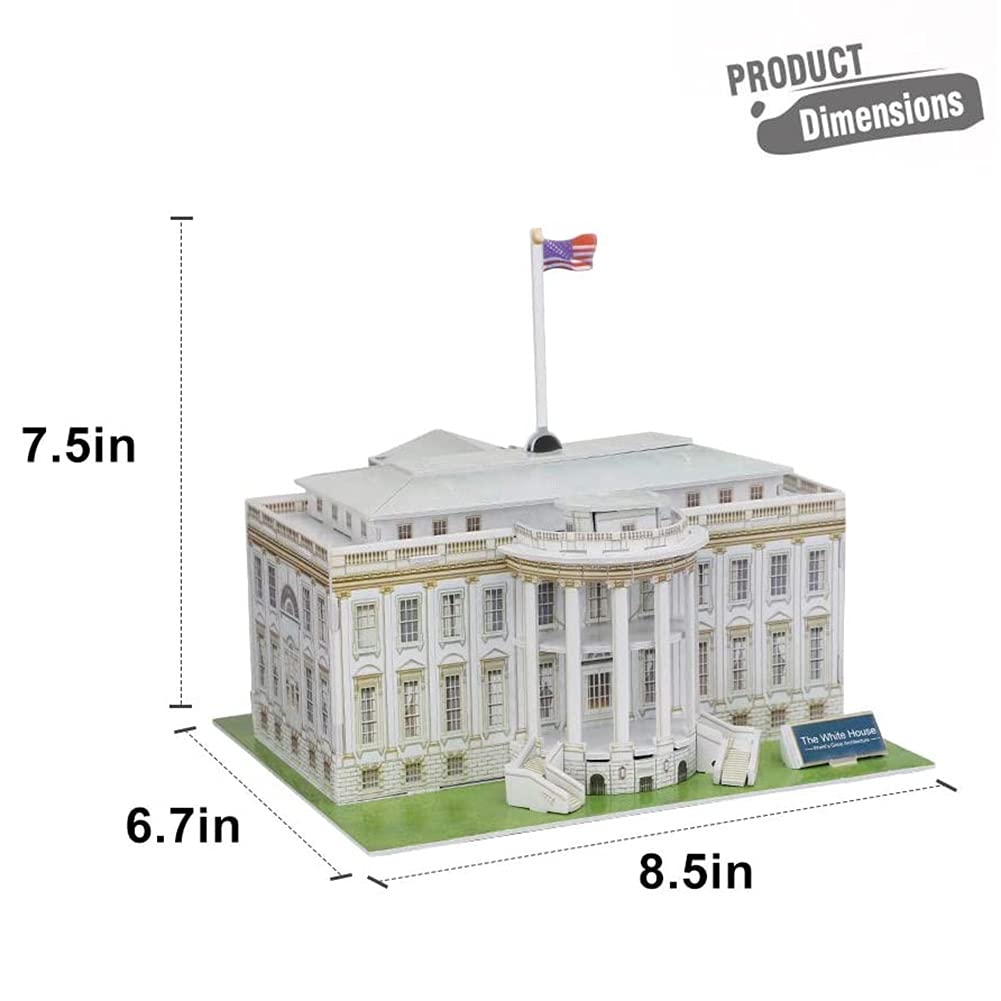 Liberty Imports White House 3D puzzle – columns and façade texture enhance display quality