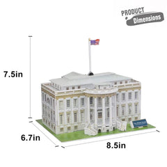 Liberty Imports White House 3D puzzle – columns and façade texture enhance display quality