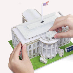 Liberty Imports White House 3D puzzle – side view shows authentic silhouette for collection display