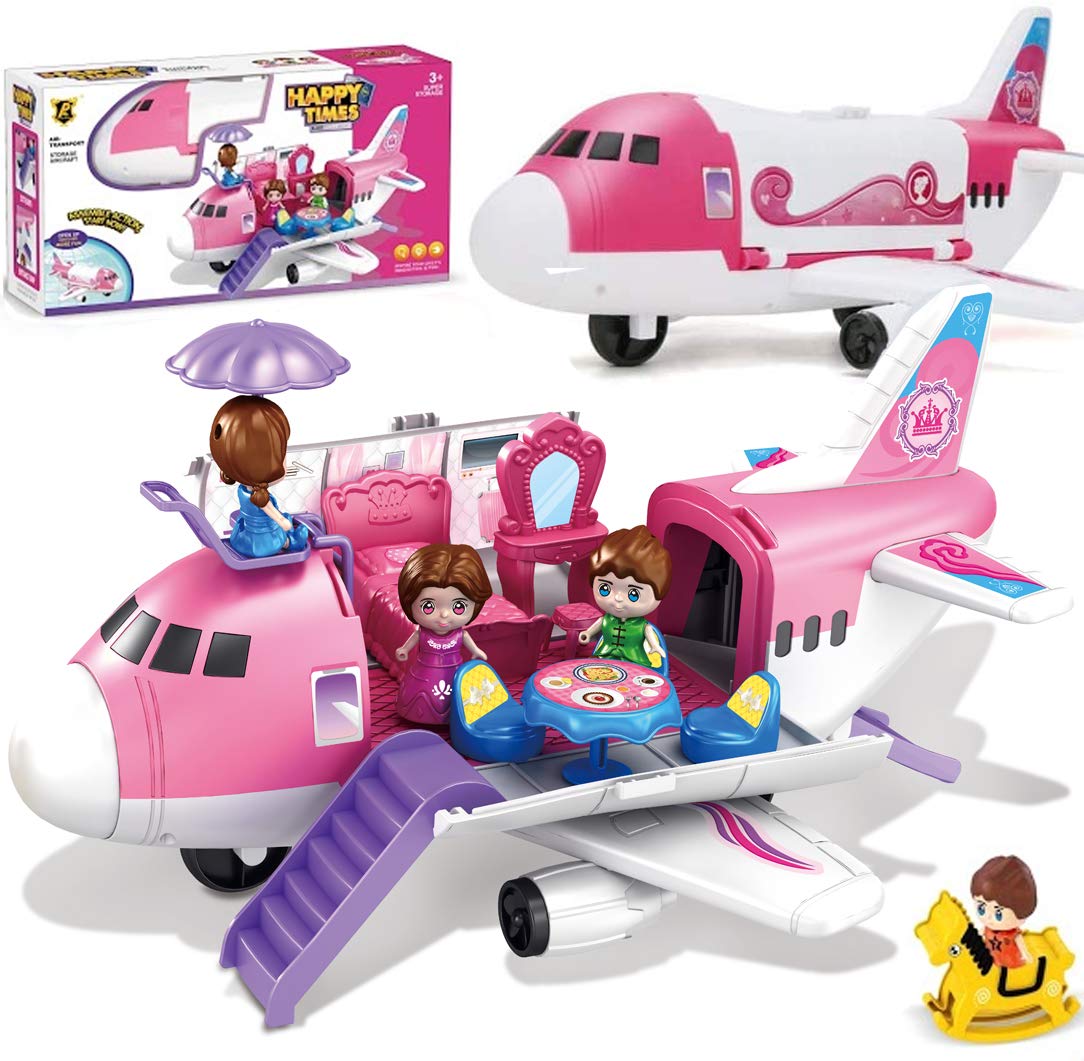 Liberty Imports pink airplane toy jet with kid-friendly design for imaginative pretend play.
