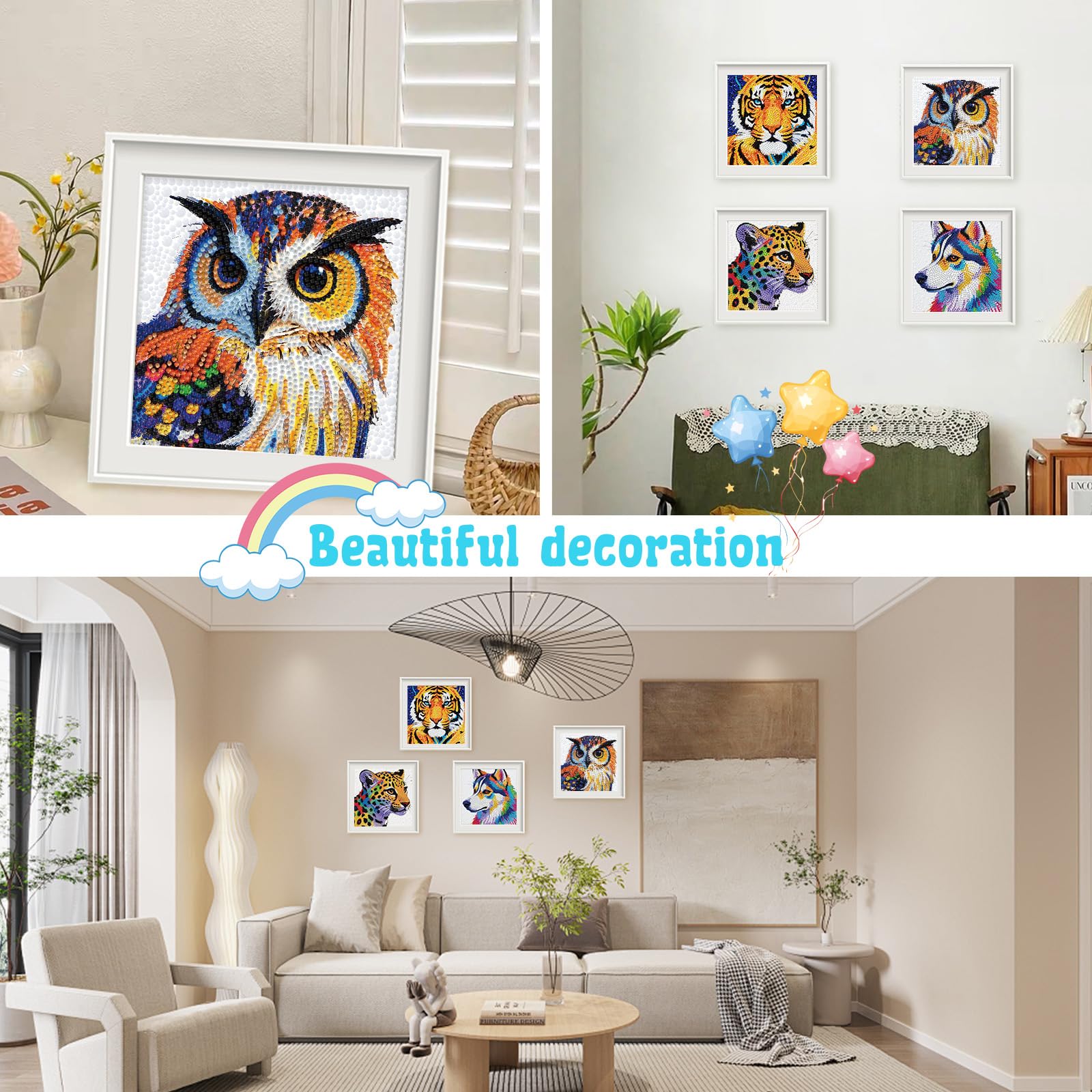 Libfx Diamond Art Kit Dog motif offers beginner-friendly painting experience.