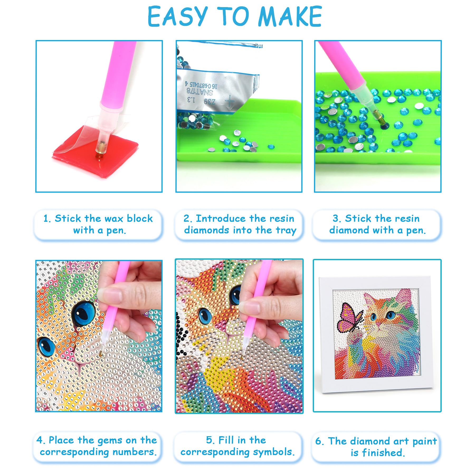 Libfx Diamond Art Kit—easy-to-follow numbered stickers guide young artists.