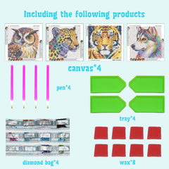 Libfx Diamond Art Kit Leopard design boosts concentration during quiet play.