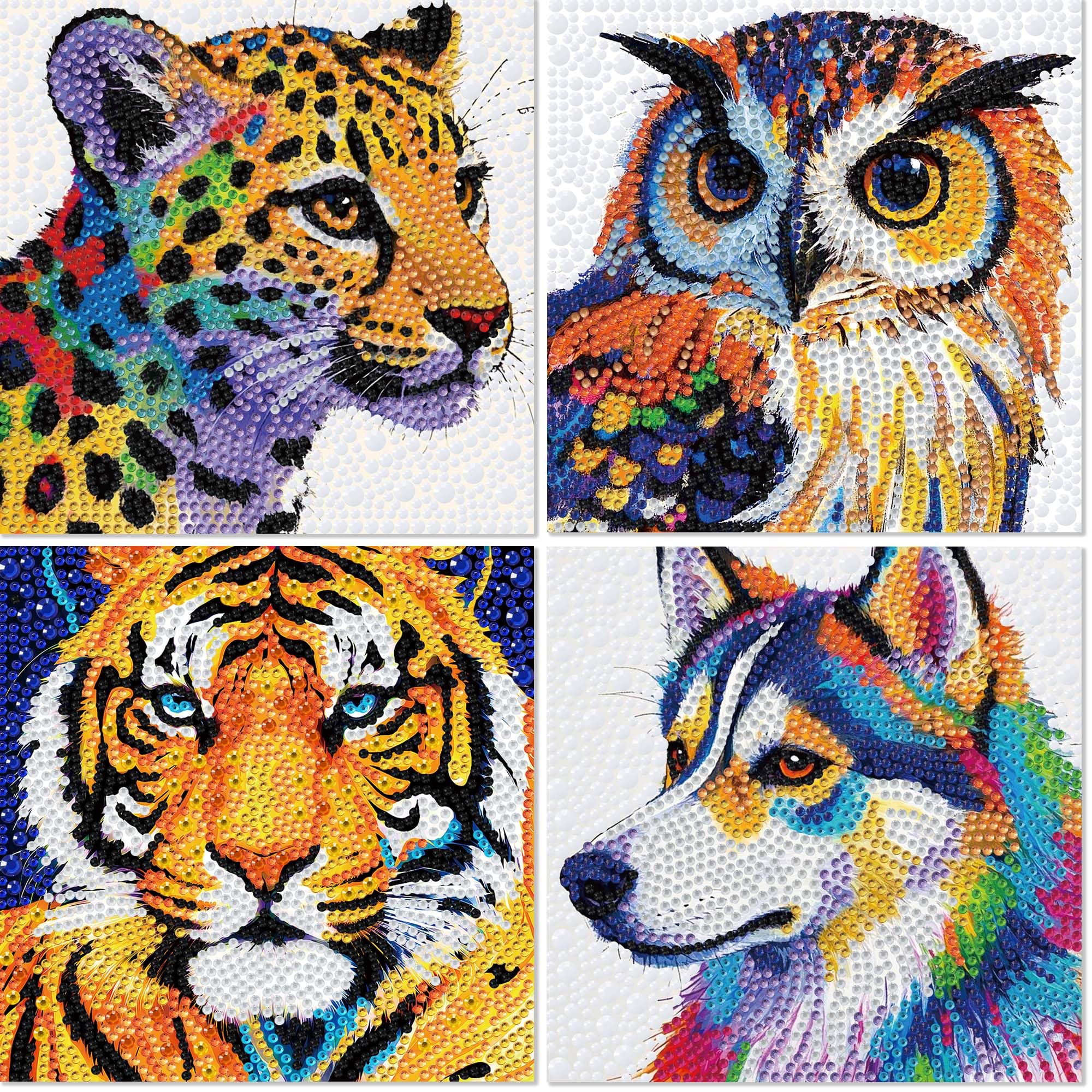Libfx Diamond Art Kit Tiger canvas for kids' creative fun and focus.