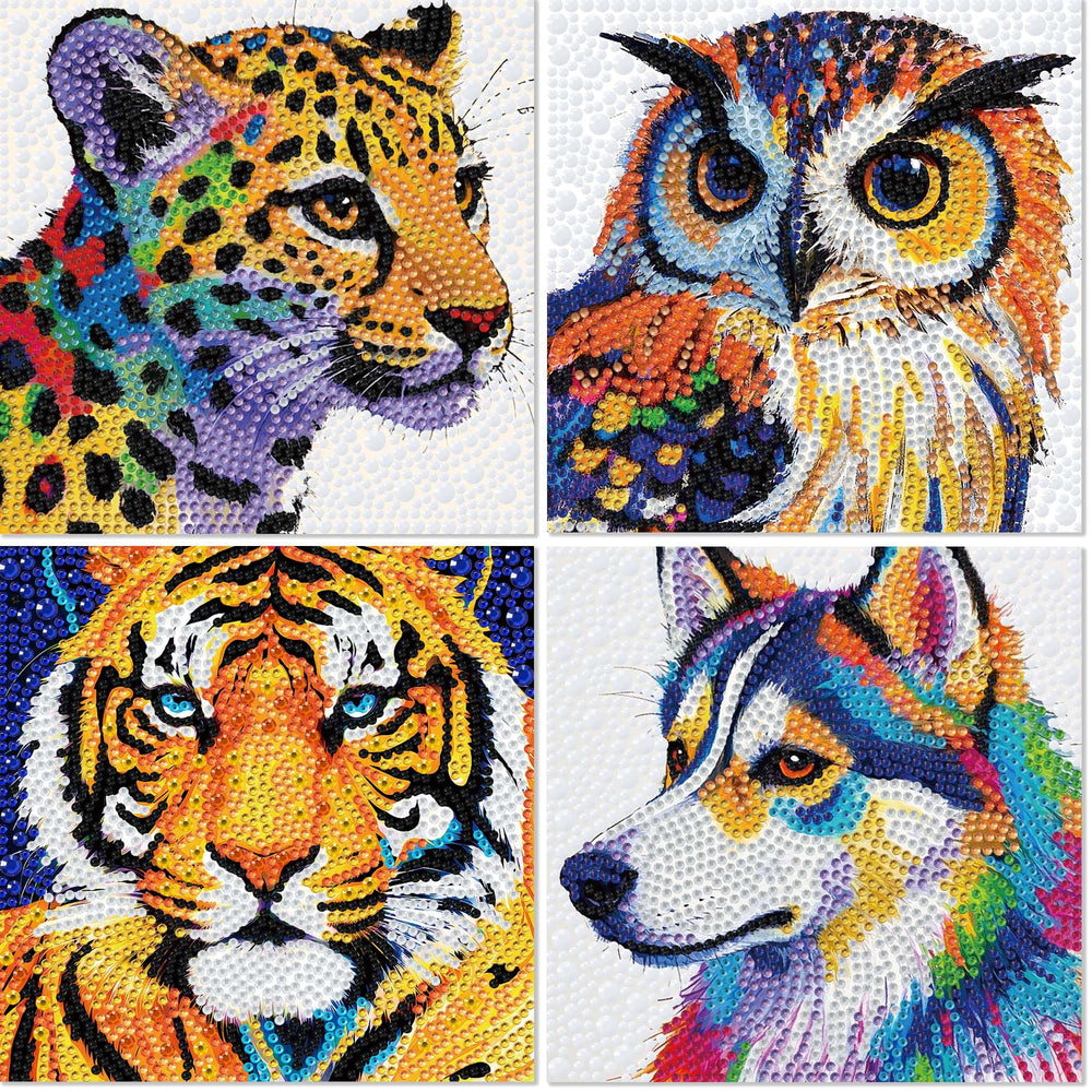 Libfx Diamond Art Kit Tiger canvas for kids' creative fun and focus.