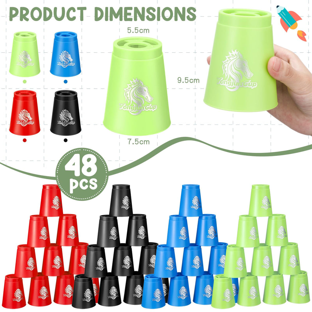 Libima green cups stacked demonstration showing fast assembly and accuracy.