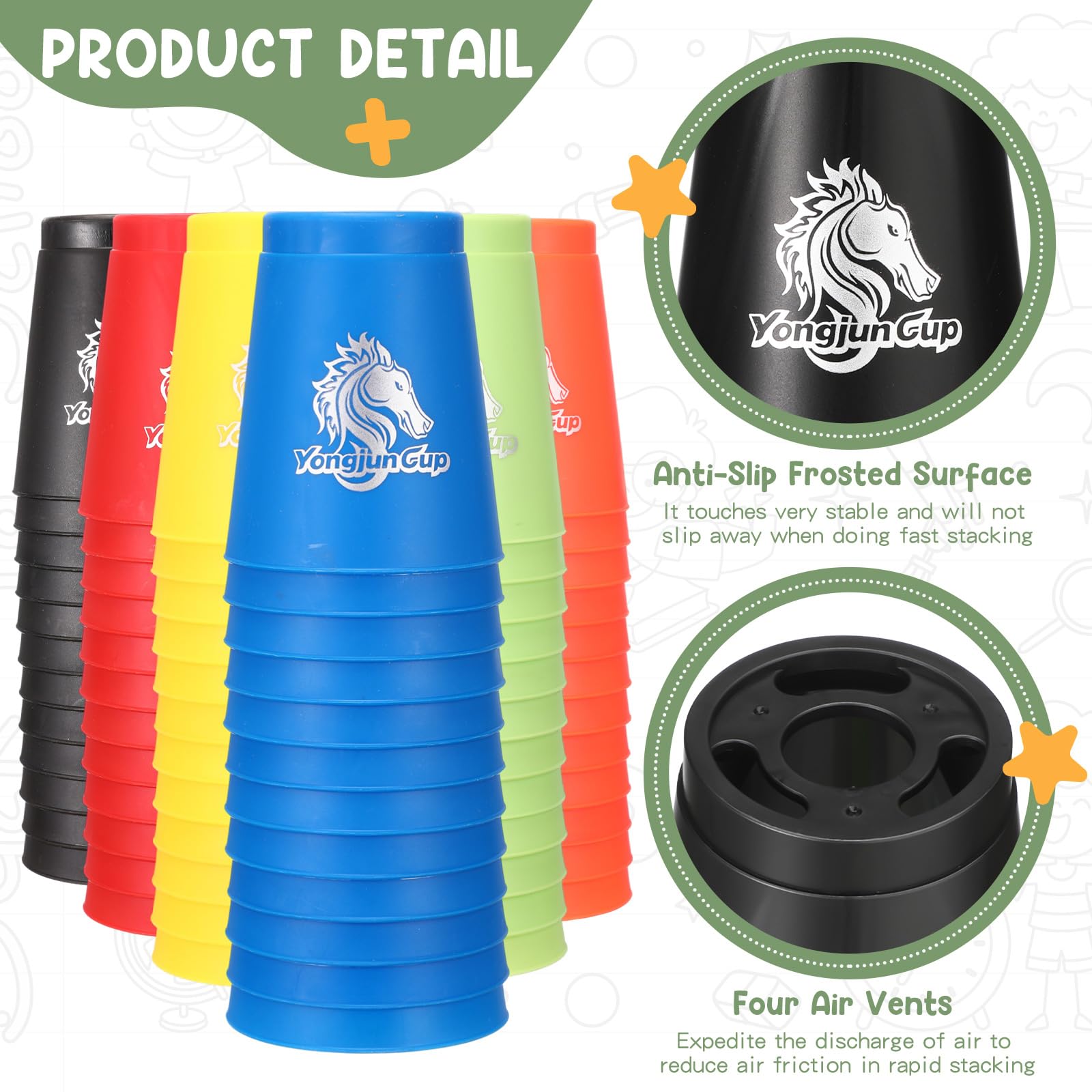 Libima cups with air vents designed to speed up stacking sessions.
