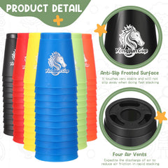 Libima cups with air vents designed to speed up stacking sessions.