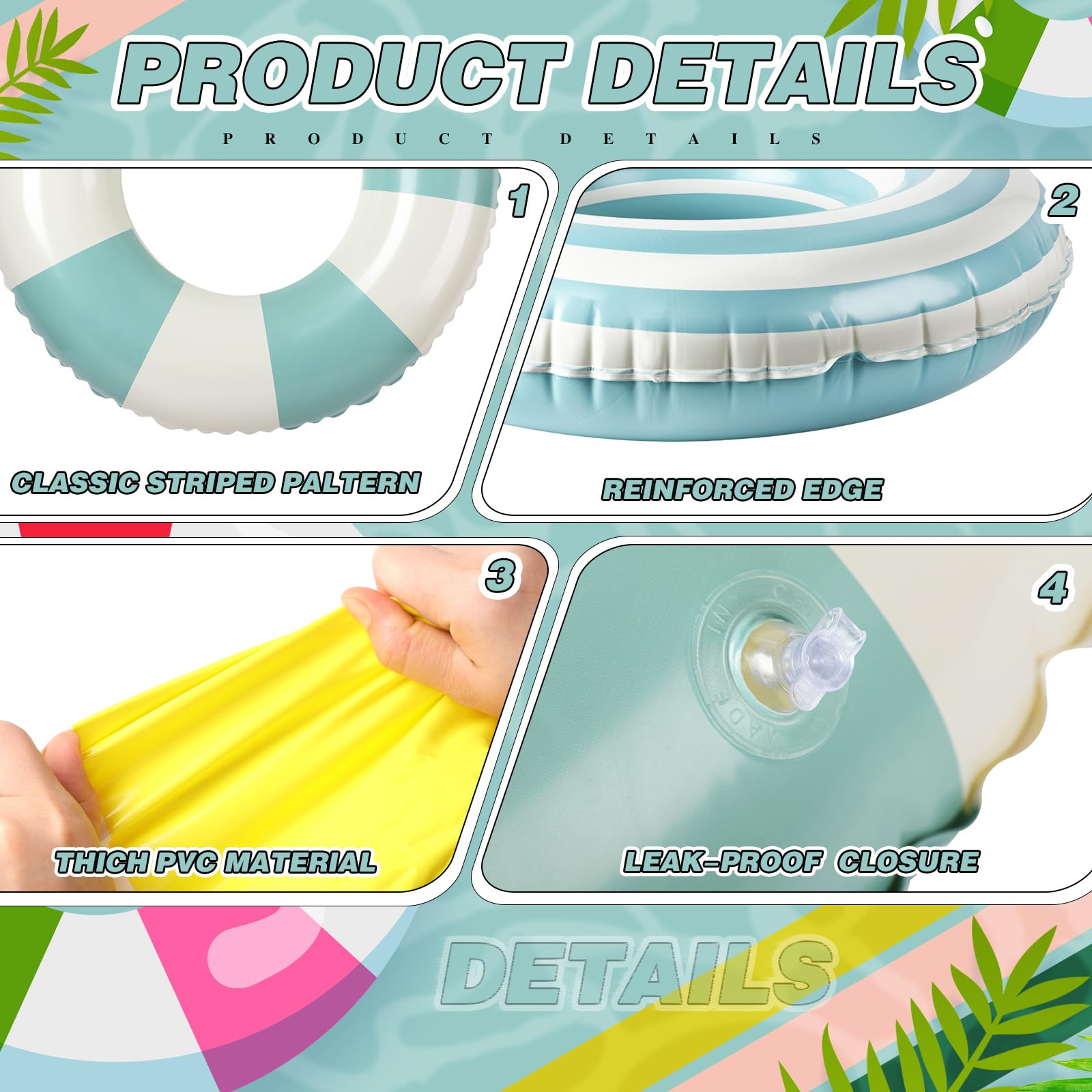 Libima durable PVC pool ring provides sturdy support for lounging during hot summer days.