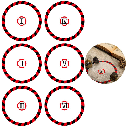 Libima round objective marker showing outer and inner edges for quick terrain alignment